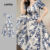Lovito Vestido Elegante Primavera/verão Azul para Mulheres L149LD327