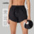 Lovito Short Esportivo com Bolsos 2in1 Dupla Camada Amarrado Secagem Rápida para Corrida e Fitness LNL83116