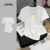 Lovito Camiseta Casual Assimétrica Branca Para Mulheres L150AD706