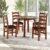 Conjunto Mesa de Jantar 103cm Redonda e 4 Cadeiras Estofadas 100% Madeira Maciça Parit Espresso Móveis Nogal