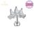 Piercing Minibarbell Prata 925 Trio Zircônia Cravejada Conch Orelha Lingua Ponto De Luz / Helix Flat Tragus Lóbulo