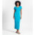 Vestido Midi Em Ribana Canelada Rovitex Azul