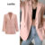 Lovito Blazer Casual Liso Com Ombreiras Grandes Para Mulheres L71ED079 (Preto/Verde/Branco Off/Rosa)