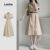 (New) Lovito Vestido Casual de Bolso Primavera/verão Caqui para Mulheres L149ED139