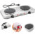 Fogareiro Elétrico Portátil Inox 2 Bocas 2000W 5 Temperaturas Good&Go Profissional 110v Ou 220v