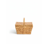 Cesta Piquenique com Alça e Tampa Mini Cesta Decorativa Estilo Vime