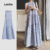 (NEW) Lovito Vestido Azul Casual de Camada Segmentada para Primavera/verão para mulheres L154LD236