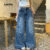 (NEW) Lovito Jeans Casuais com Bolso Edición Lavada Jeans Azuis para Mulheres Todas As Estações L156AD257