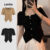 Lovito Blusa Elegante De Verão Com Botão De Metal Liso Dividido Na Frente Para Mulheres L121MD620
