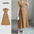 Lovito Vestido Casual Assimétrico de Primavera/verão em Caqui para Mulheres L150ED193