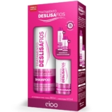 Eico Tratamento Deslisa Fios Shampoo Sem Sal 800ml Condicionador Leave-in 450ml Alinhamento Capilar