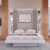 Cama Casal Articulável Vertical com Estante 140 Vancouver Branco