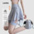 Lovito Shorts Esportivos 2 em 1 controle de barriga Corrida Yoga Pickleball Tênis Ciclismo Mulheres LNA109077