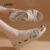 Lovito Sandálias Rasteiras Casuais Com Strass Modelo Off-white Para Mulheres Perfeitas Para a Primavera/verão LFA83030