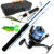 Kit De Pesca Predador Vara 1,20m 6kg Molinete Maleta Alicate Iscas