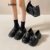 Lovito Casual Plain Metal Estilo Britânico Sola Grossa Elevação Versátil Mocassins para Mulheres LFA57222