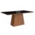 Mesa para Sala de Jantar 160x90cm com Vidro Lapidado  Canela/Preto
