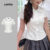 (NEW) Lovito Blusa Casual com Botões Estrutura de Linha Primavera/verão Blusa Branca para mulheres L156AD148