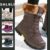 Botas Femininas De Inverno Com Sola Média Quente , Grossas E Elegantes Para Caminhada Na Neve Lã Adicional