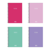 Caderno capa plástica 1/4 80 folhas Neon Cores Feminino Tilibra