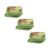 Kit com 3 Potes Herméticos Tupperware Basic Line Divisória Verde 550ml