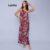 Lovito Bossa l Vestido Estampado Vermelho Tropical Casual Feminino LB763BRL793