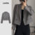 Lovito Blazer Casual de Botão para Lazer Deslocamento Outono/inverno Blazer Cinza para Mulheres L156AD241