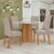 Conjunto Sala de Jantar 4 Lugares Quadrada Tampo Vidro/MDF Mesa Celebrare com Cadeiras Apogeu Amêndoa Clean/Off