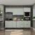 Cozinha Completa Americana 5 Peças com Portas 4 Gavetas Verde Mint/Ébano Fosco