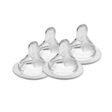 Kit 4 Bicos de Silicone Mamadeira Fluxo Super Rápido 6m+ MAM