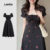 Vestido Floral manga bufante cintura estreita gola frontal laço amarrado-DRB149P1D340