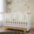 Berço Mini Cama 100% Mdf Retrô Branco Brilho/Amêndoa