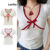 Lovito Camiseta Casual Primavera/Verão Com Encadernação Contrastante Para Mulheres L80ED119 (Multi-color)