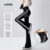 Lovito Leggings Esportivas Verão/primavera Efeito Realçam Silhueta Na Preta Para Mulheres LNE112X019