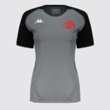 Camisa Kappa Vasco Treino Atleta 2025 Feminina Cinza