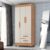 Guarda Roupa Solteiro 3 Portas 2 Gavetas com Pés Lite Nature/Off White