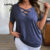 Lovito Camiseta Curva Plus Size Casual Lisa Cruzada Para Mulheres L18BR1099