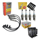 Kit Cabo Velas Bobina 6 Pinos Fox 1.0 8v Totalflex Ngk Novo Preto