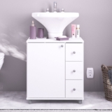Armário de Banheiro 1 Porta 3 Gavetas 3386 Branco Bp – Politorno