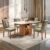 Conjunto Sala de Jantar Mesa Tampo Slim Plus Vidro 120x90cm com 4 Cadeiras Elis Yescasa Cinamomo/Off White/Veludo Areia
