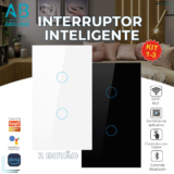 Interruptor Inteligente de Toque Wifi Com 2 Botões Controle por Aplicativo Alexa Tuya e Google