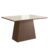 Mesa para Sala de Jantar 120x90cm com Vidro Lapidado  Tabaco/Off White