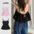 Lovito Sexy Fivela Lisa Pele Macia Controle De Barriga Modelador Preto Elástico De 4 Vias Para Mulheres LNA104014