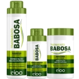 Kit Eico Babosa Shampoo 800ml Condicionador 450ml Máscara Tratamento Creme 1Kg