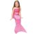 Fantasia de Sereia Infantil Rosa de Carnaval Com Cauda e Top