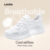 Lovito Esporte simples estilo urbano malha respirável versão coreana sapatos brancos tênis para mulher LFA67314