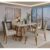 Conjunto Sala De Jantar Madeira Maciça Com Vidro 6 Cadeiras Califórnia  Caramelo