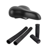Kit Selim Duas Molas Confortável Preto  Manopla  Espuma Guidão Beach Para Bicicleta Caiçara Praiana