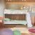 Beliche Infantil com Escada Nichos Gavetas Laterais e Gavetões Inferiores Branco/Aveiro Oak