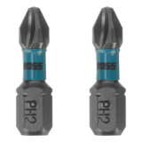 BITS TORCAO PH2, PARA FERRAMENTAS DE IMPACTO, ACO CROMO MOLIBDENIO, 25MM, 2PCS // GROSS
